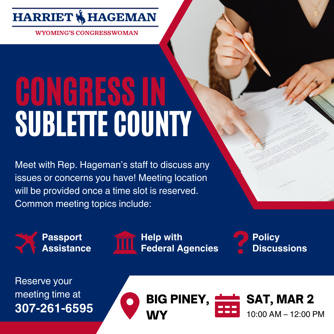 Congress in Sublette County Mobile Office Hours Congresswoman